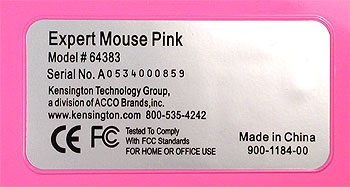 Kensington Expert Mouse pink label