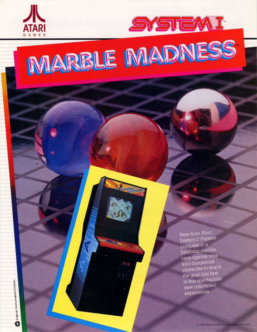 Marble Madness arcade flyer front
