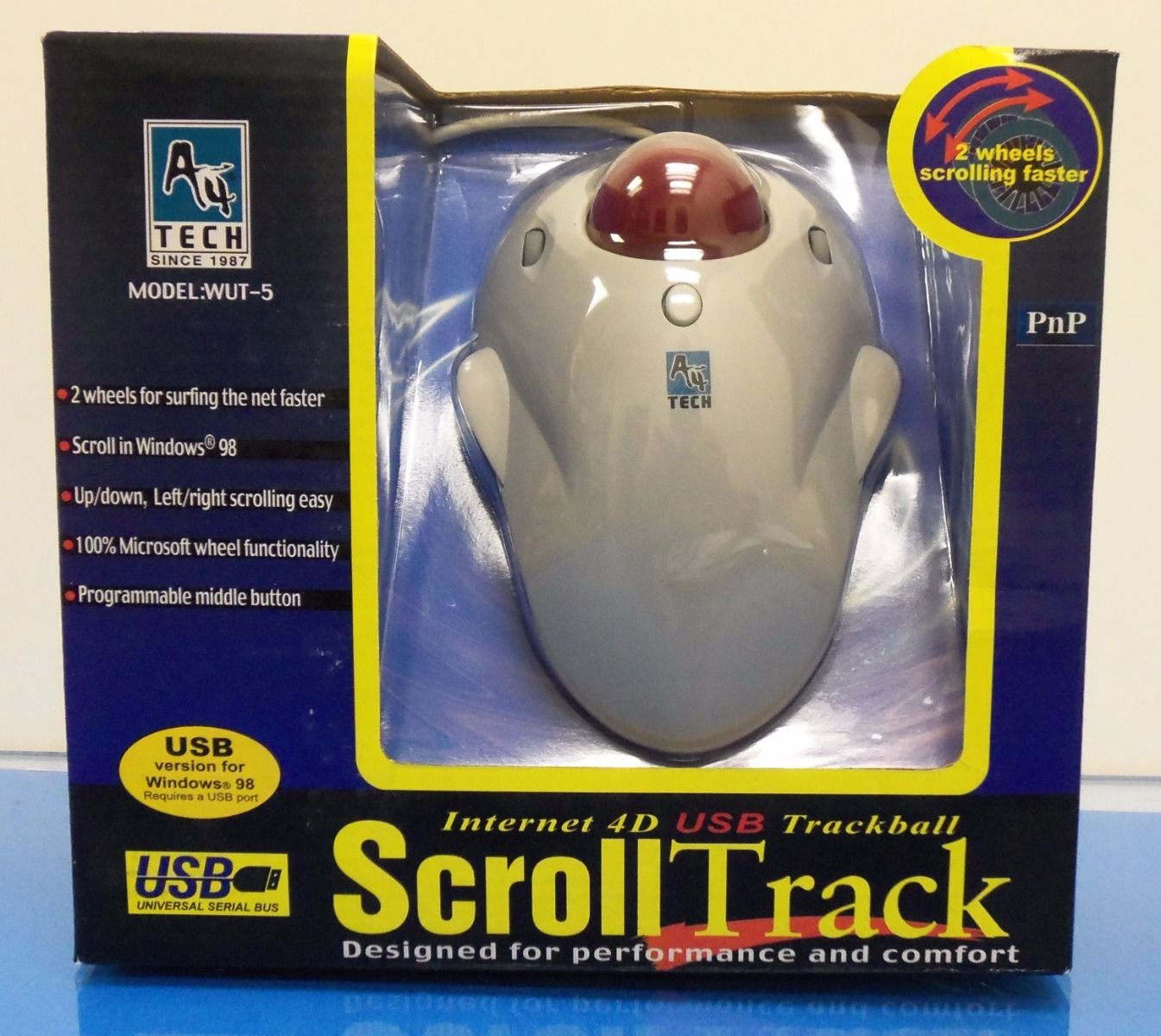 a4tech wut-5 scrolltrack 4d trackball box 33349