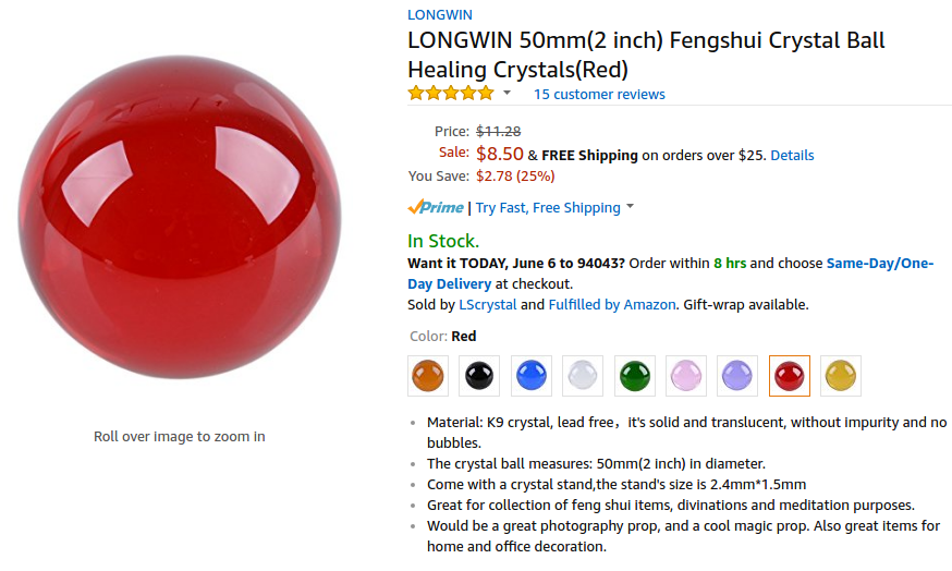 longwin 50mm crystal ball 89352