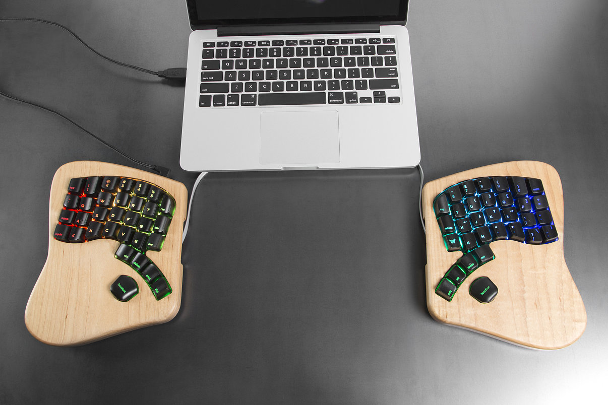 keyboard.io two halves macbook split-s