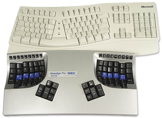 kinesis microsoft keyboard sizes