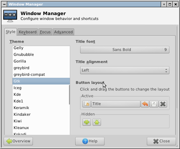 xfce window manager gtk theme