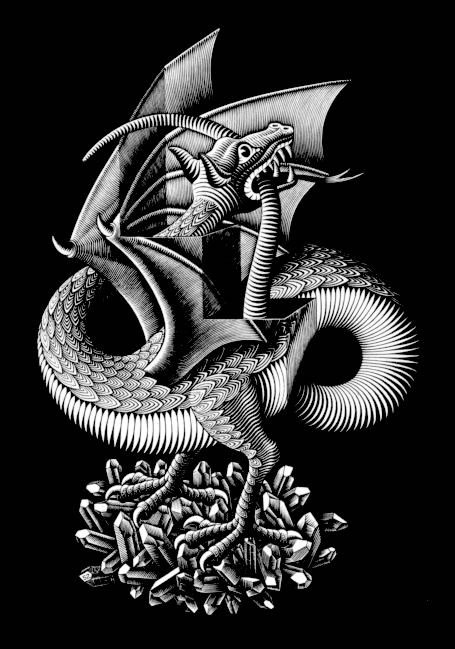 a folded dragon drawing