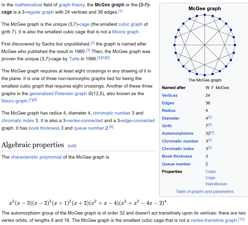 McGee graph wikip 2025-03-04 1b47c