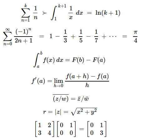 math formula MathJax