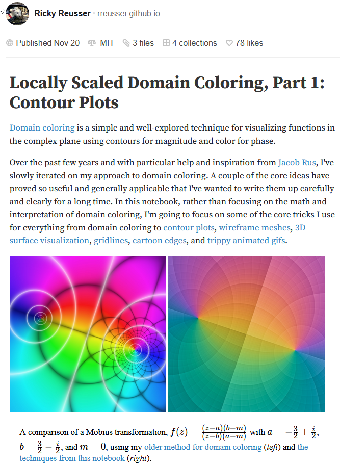 Domain Coloring Ricky Reusser 2021-02-06