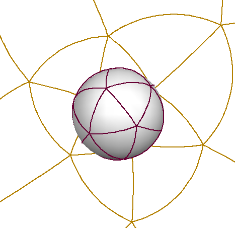 Stereographic Projection of a icosahedron, by John M Sullivan