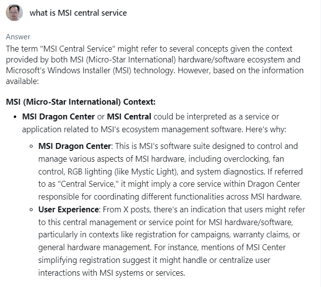 What is Msi Central Service 2024-09-30 r69bk