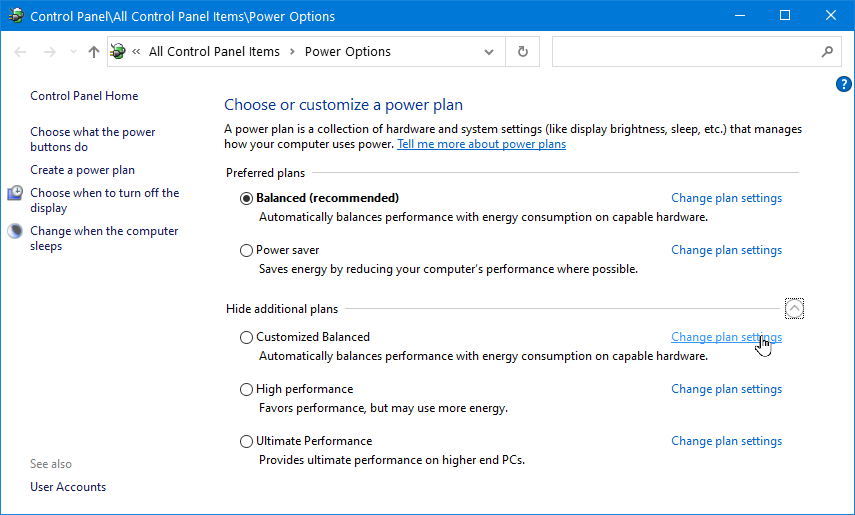 Windows 10 Power Options 2021-05-08