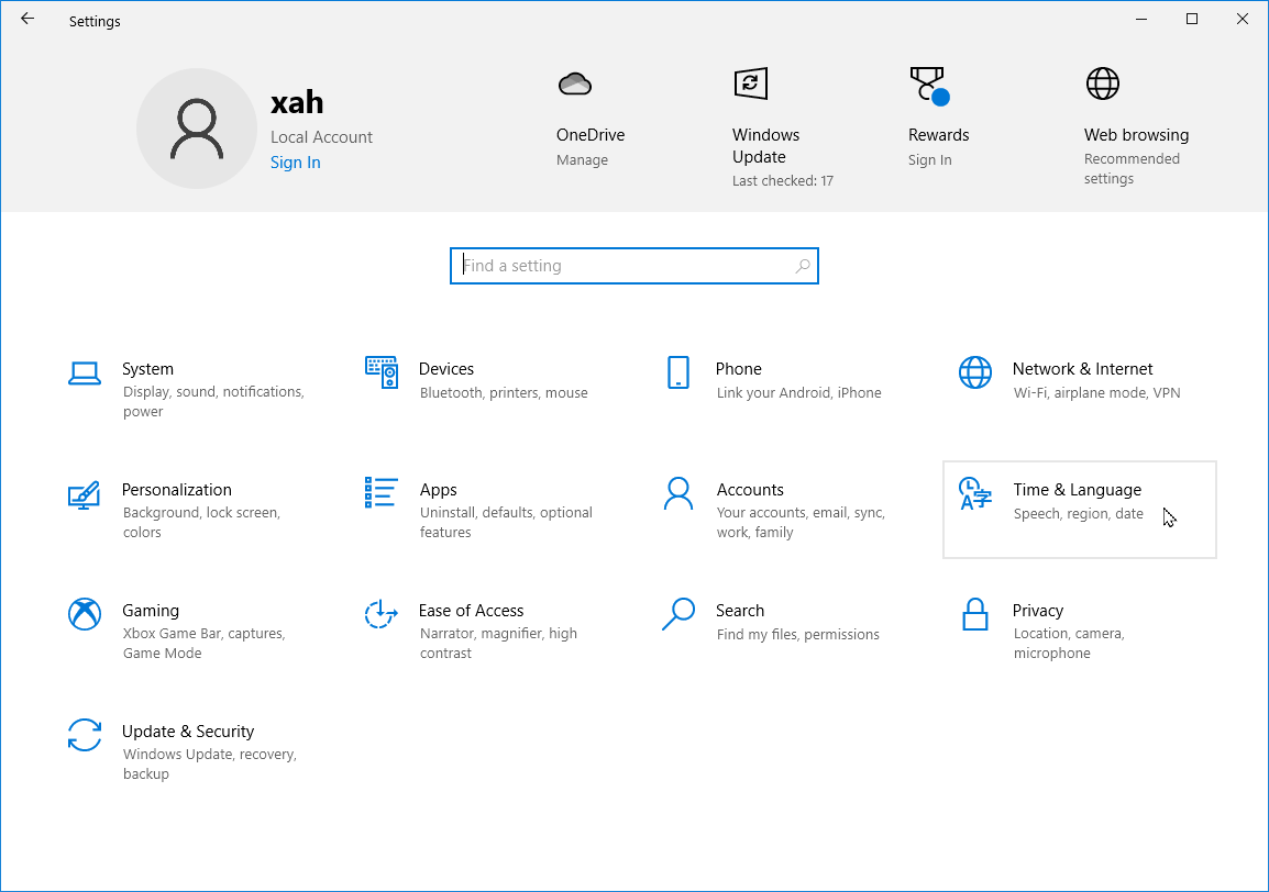 Windows 10 Settings 2021-05-08
