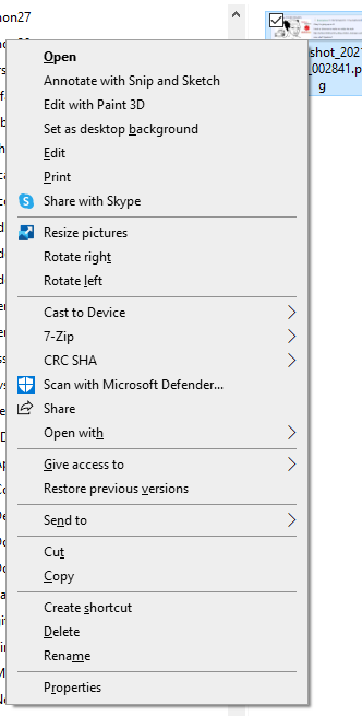 Windows 10 file context menu 2021-11-12