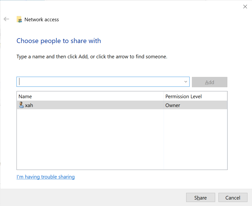 Windows 10 share folder 2020-03-24 kx4rm