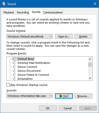 Windows 10 sound control panel 2021-12-07