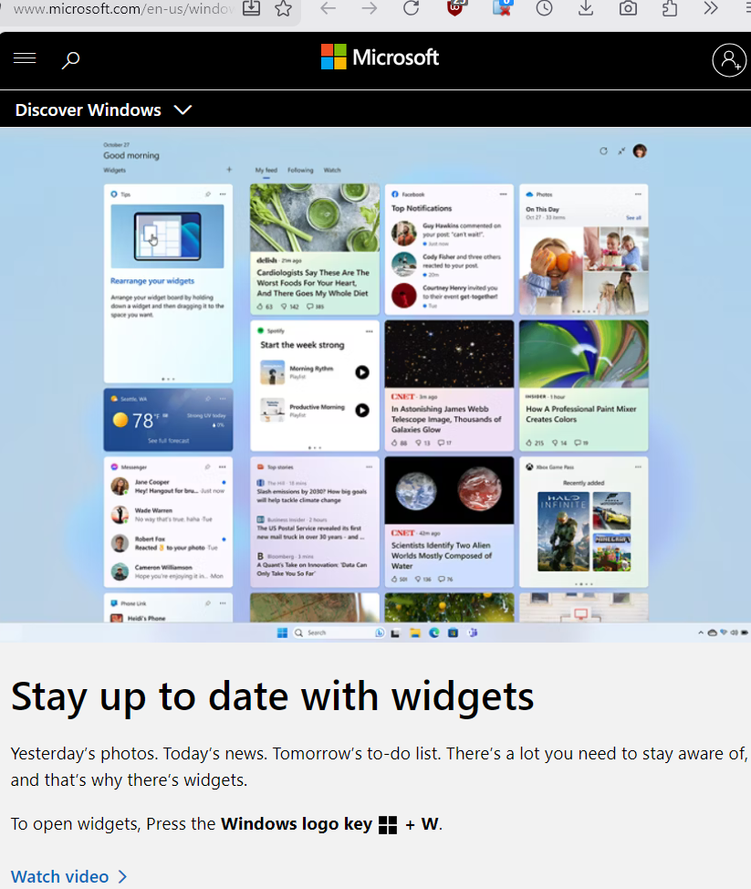 Windows 11 widgets 2026-07-07 ll