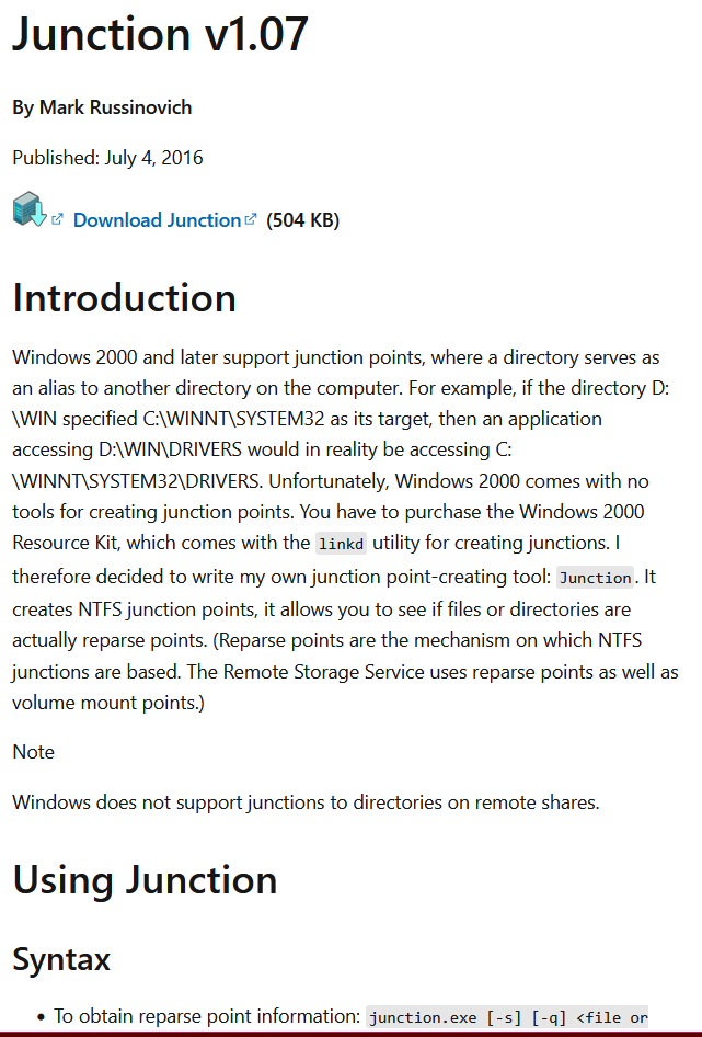 Windows junction point 2025-11-23 2776d