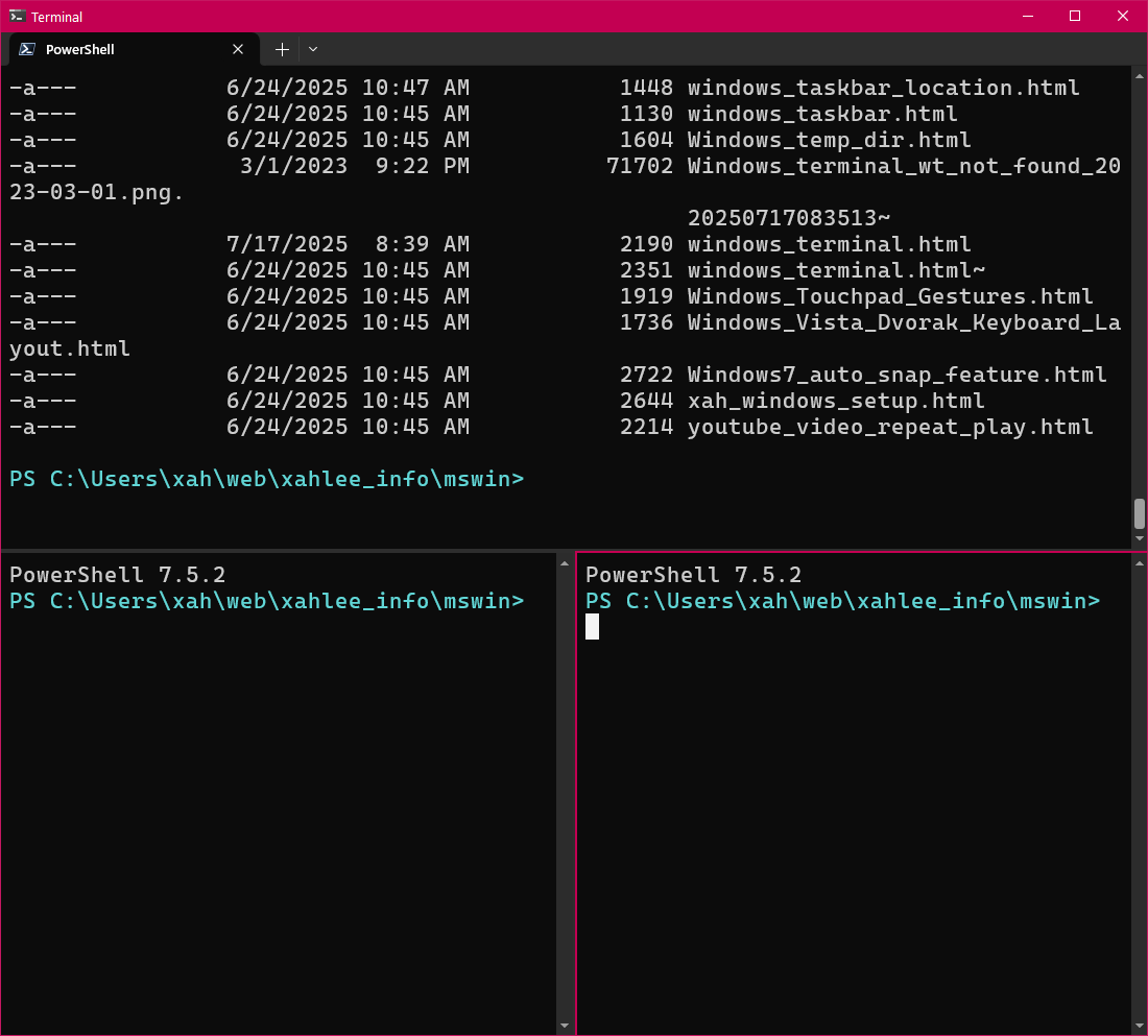 windows terminal split window 2025-07-17 149c7