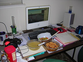 xah lee desk imac food pasta 2009-04-05-s250