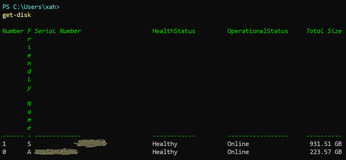 PowerShell Get-Disk 2025-08-20 138fb