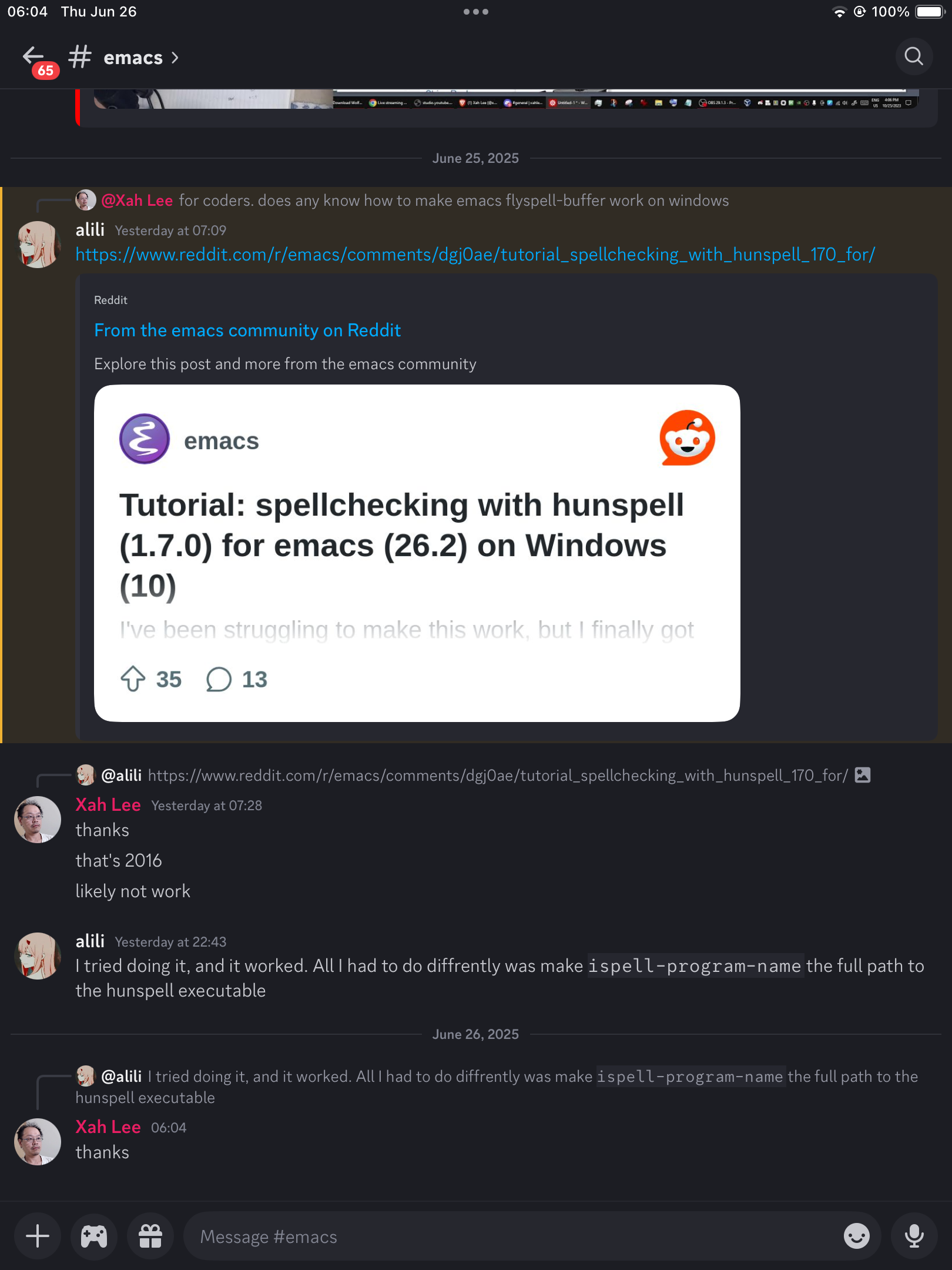 emacs spell checking 2025-06-27