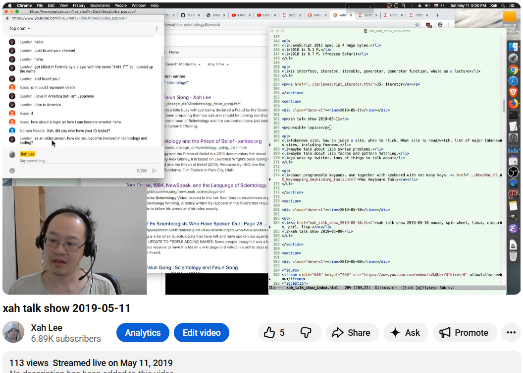 xah talk show 2019-05-11 c2H5d