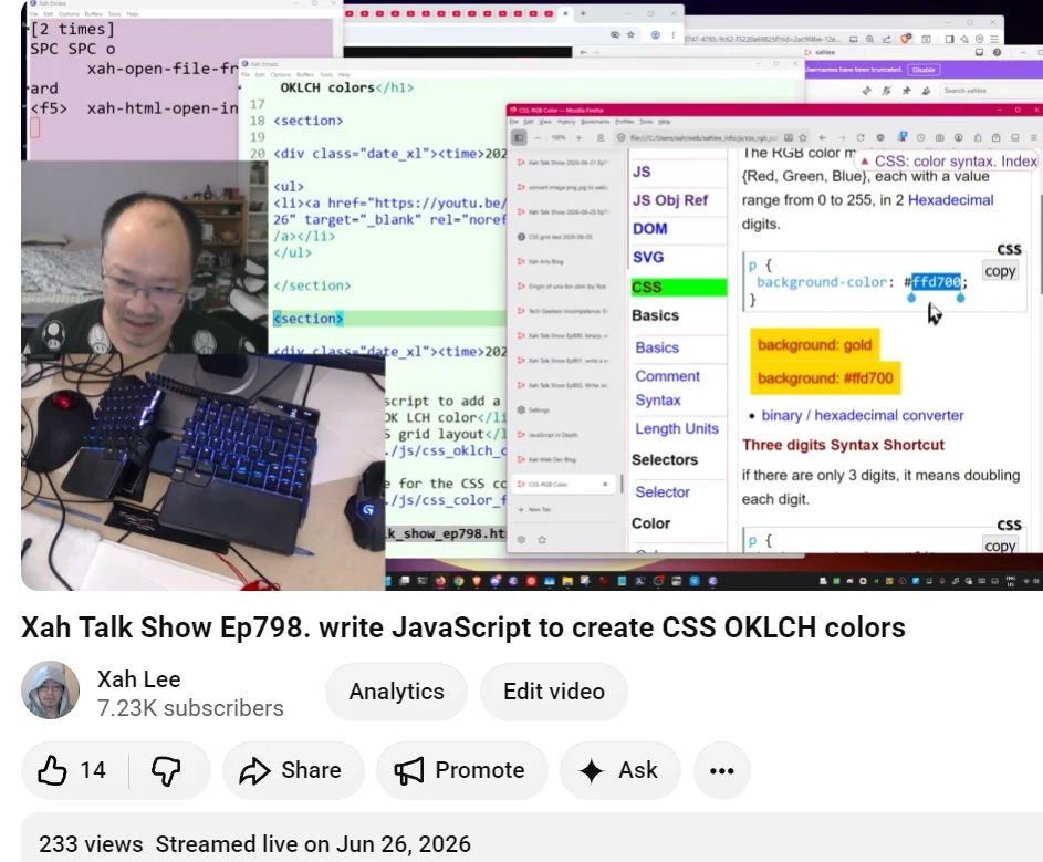 xah talk show ep798 2026-06-28 29b38