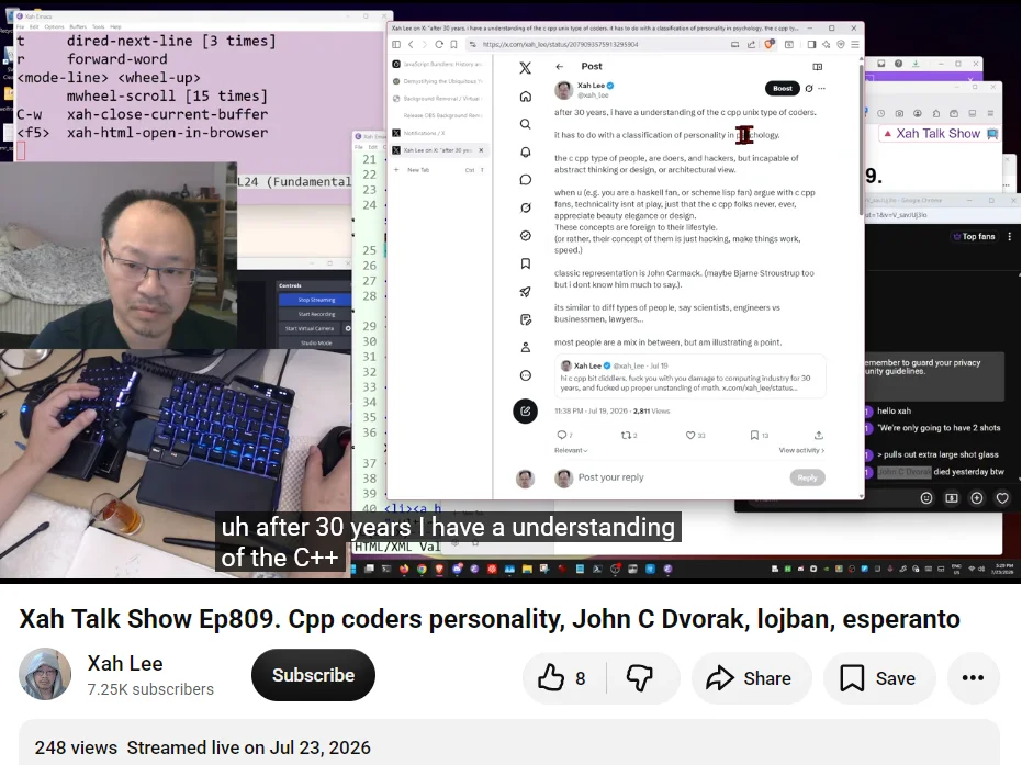 xah talk show ep809 33c34 ll ls