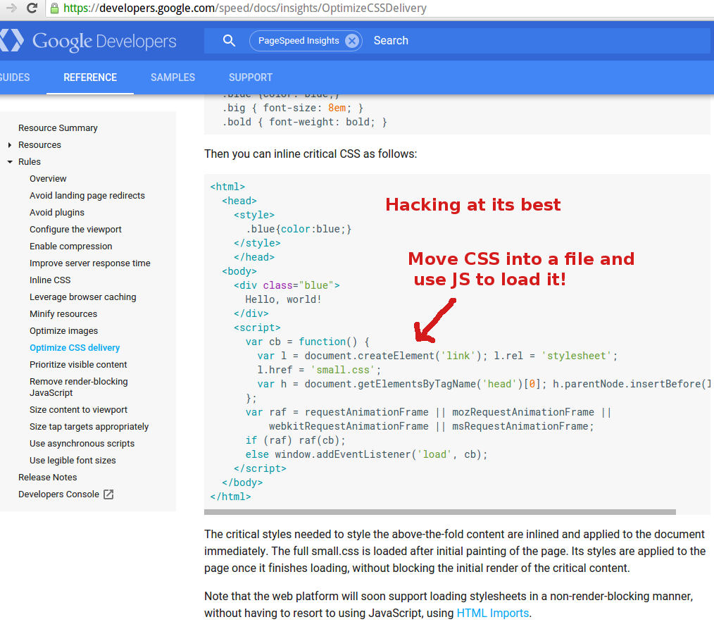Google CSS optimization guide hack 2015-07-17