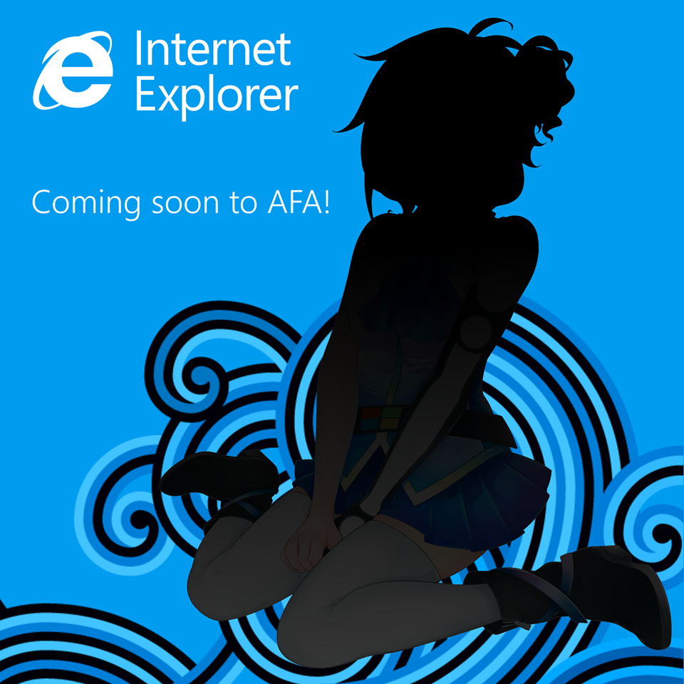 Internet Explorer anime girl silhouette