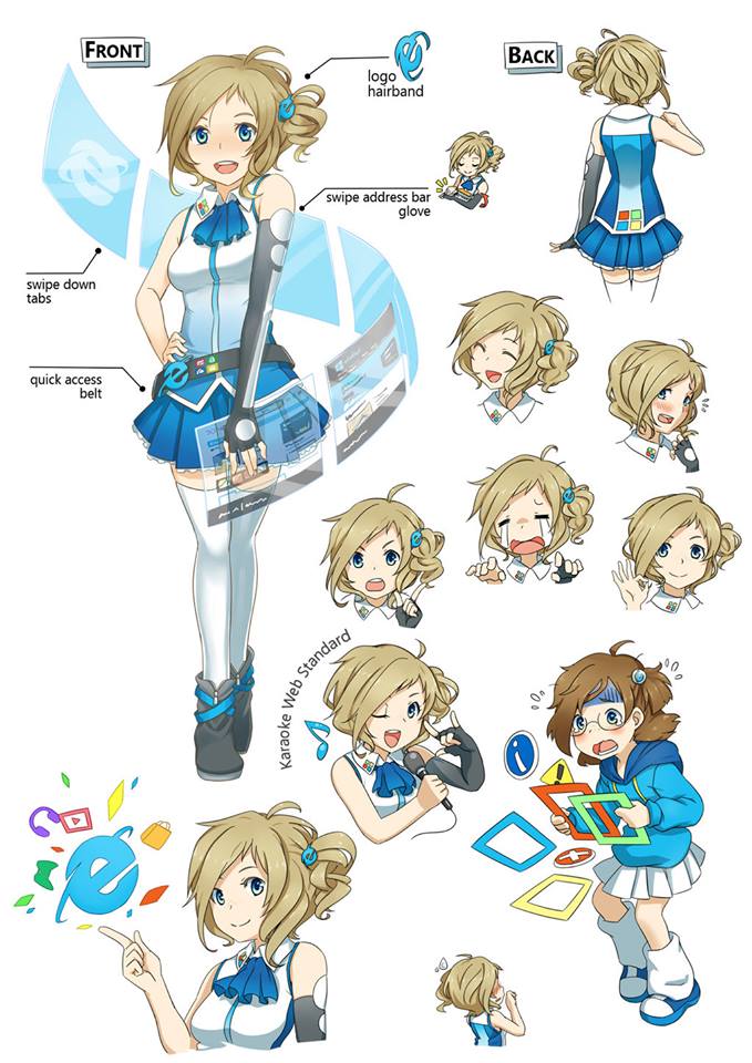 Internet Explorer anime girl profile