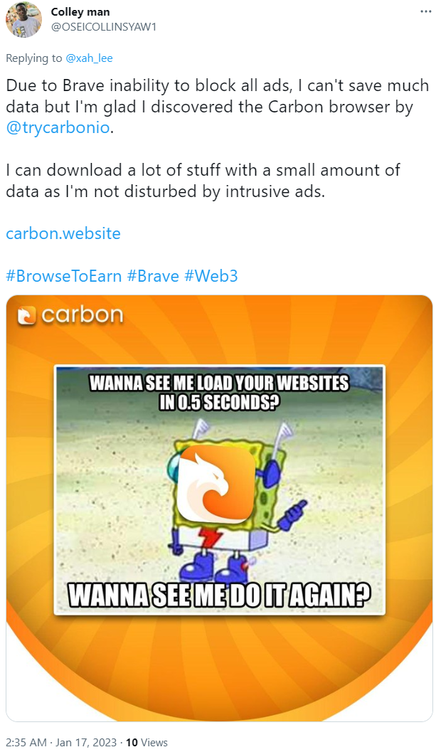carbon browser scam 2023-01-17 5706