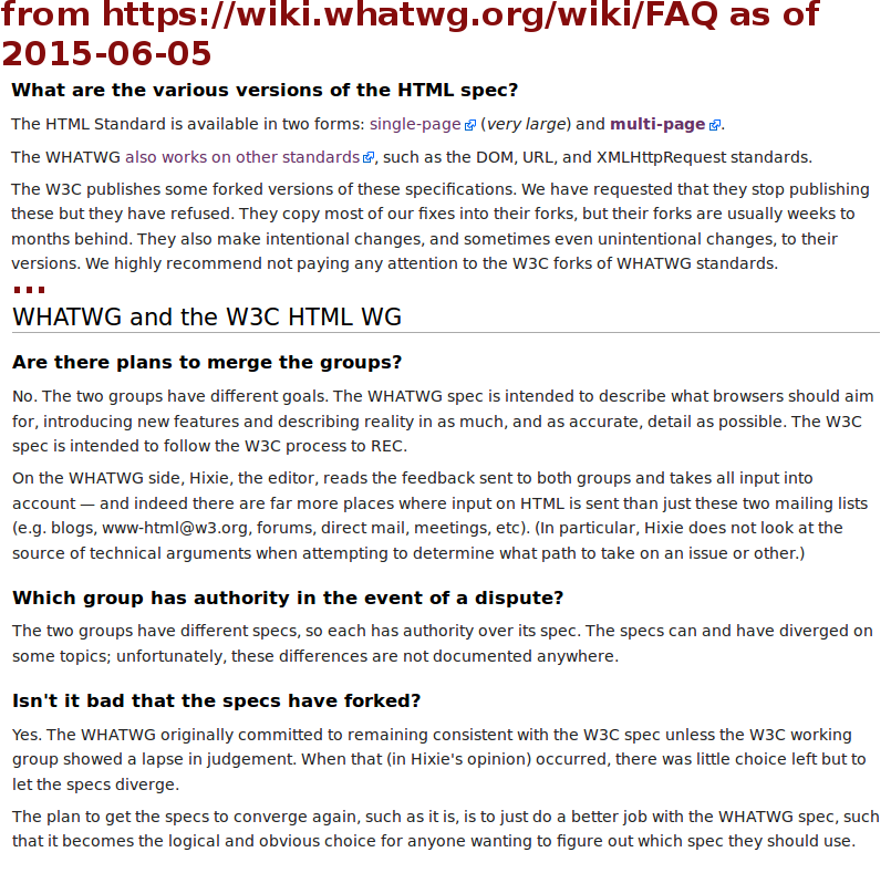 whatwg vs w3c 2015-06-05