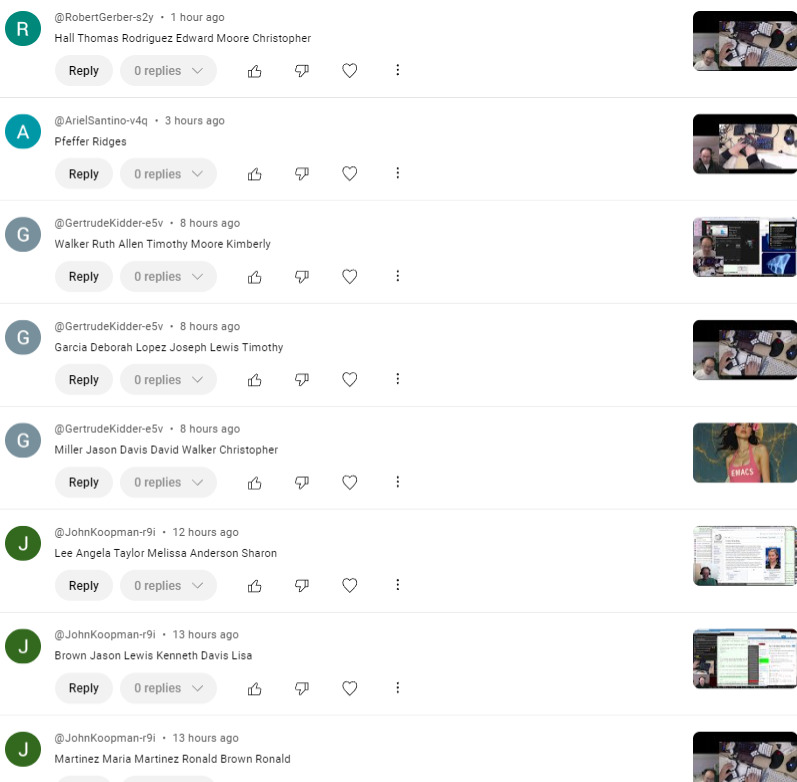 youtube person names spam 2024-09-17