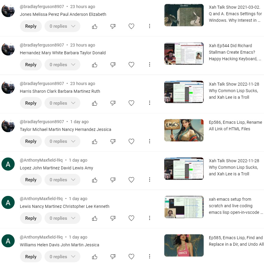 youtube person names spam 2024-09-23 dptmh
